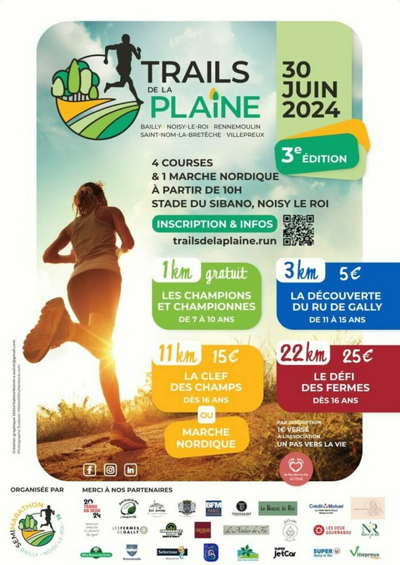 Les Trails de la Plaine 30 juin 2024 Versailles Grand Parc