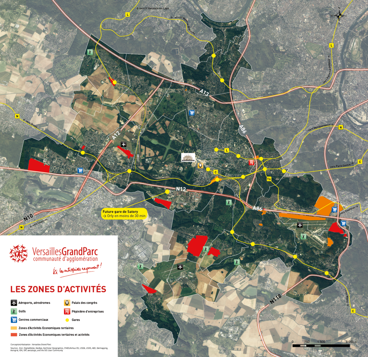 Carte du Tissu économique de Versailles Grand Parc