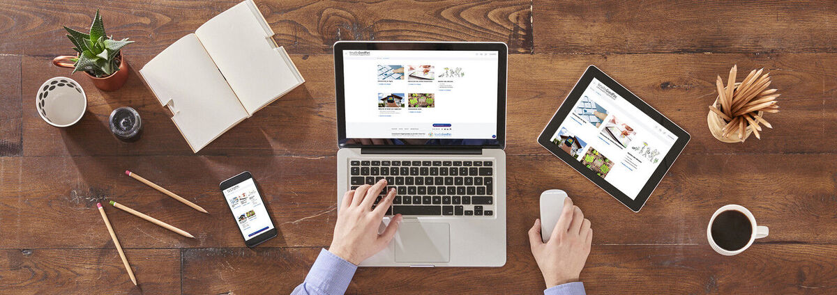 Businessman hand working on the office and all technological tools using. banner style.